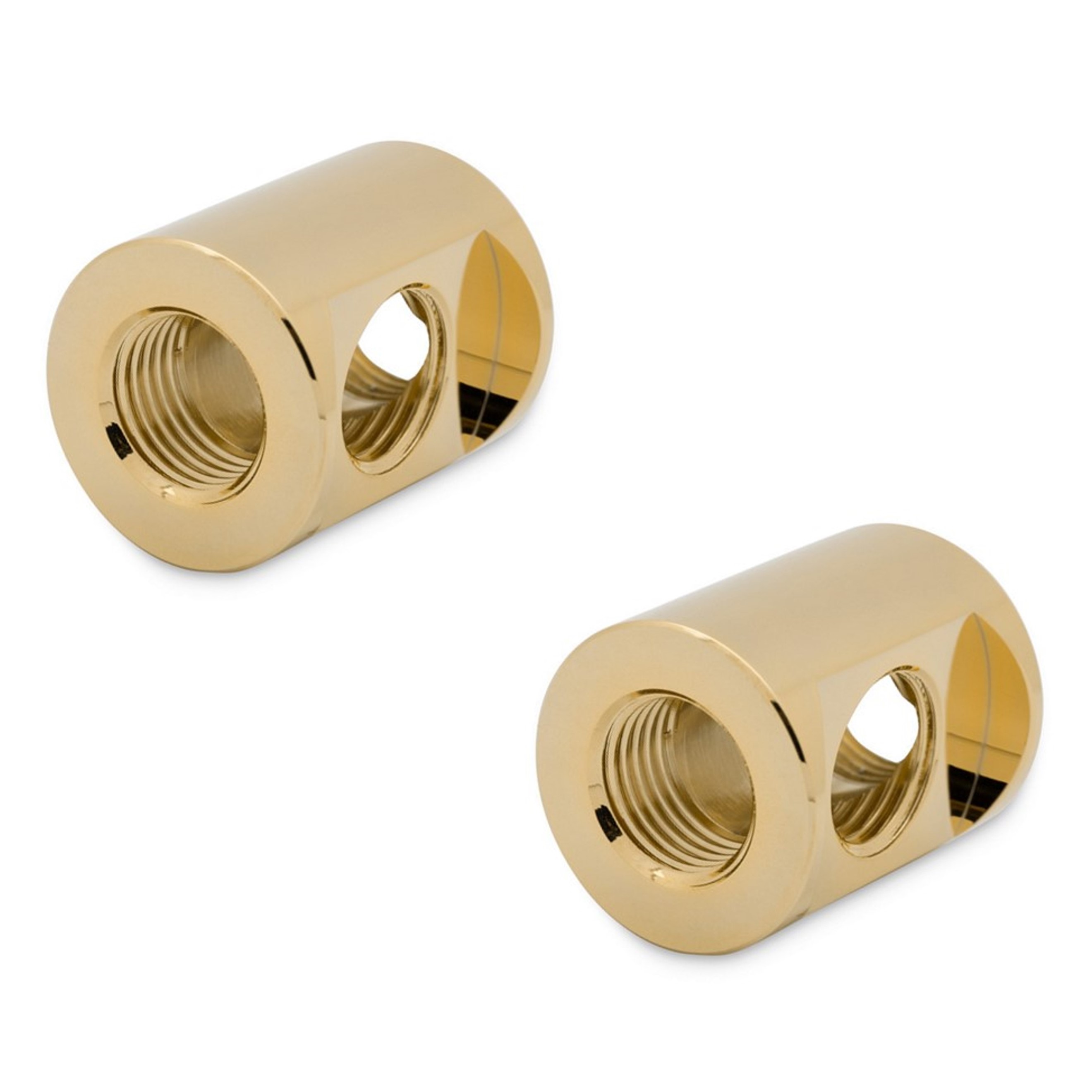 EKWB EK-Quantum Torque T-Splitter Fitting, 3x Female Ports, Gold, 2-pack - Picture 1 of 2