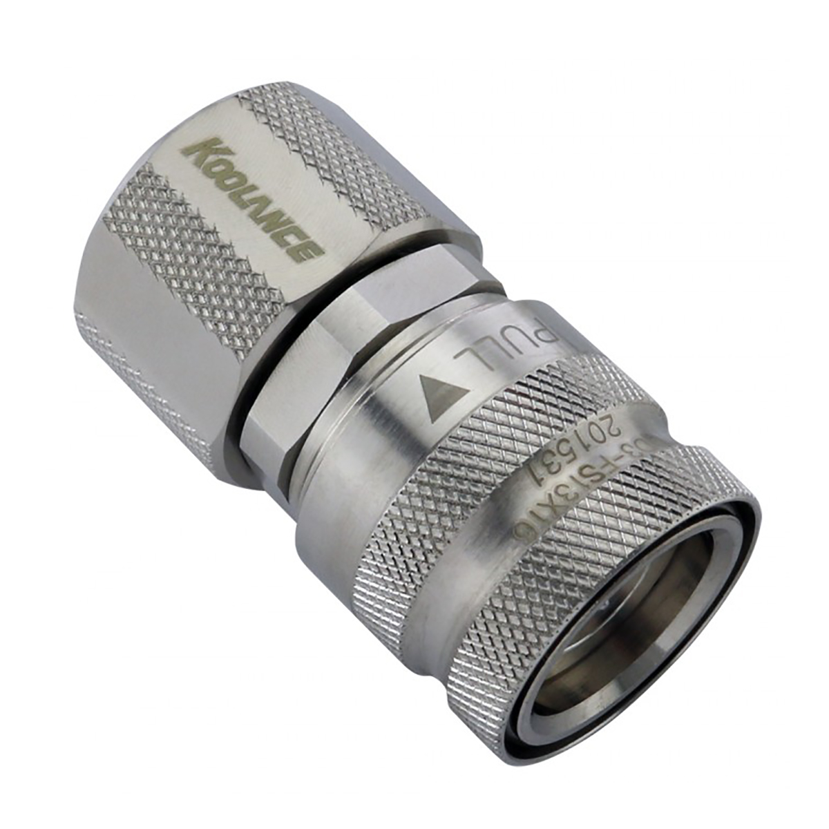 Koolance QD3 Female Quick Disconnect, for 13mm x 16mm (1/2in x 5/8in), Silver - Picture 1 of 1