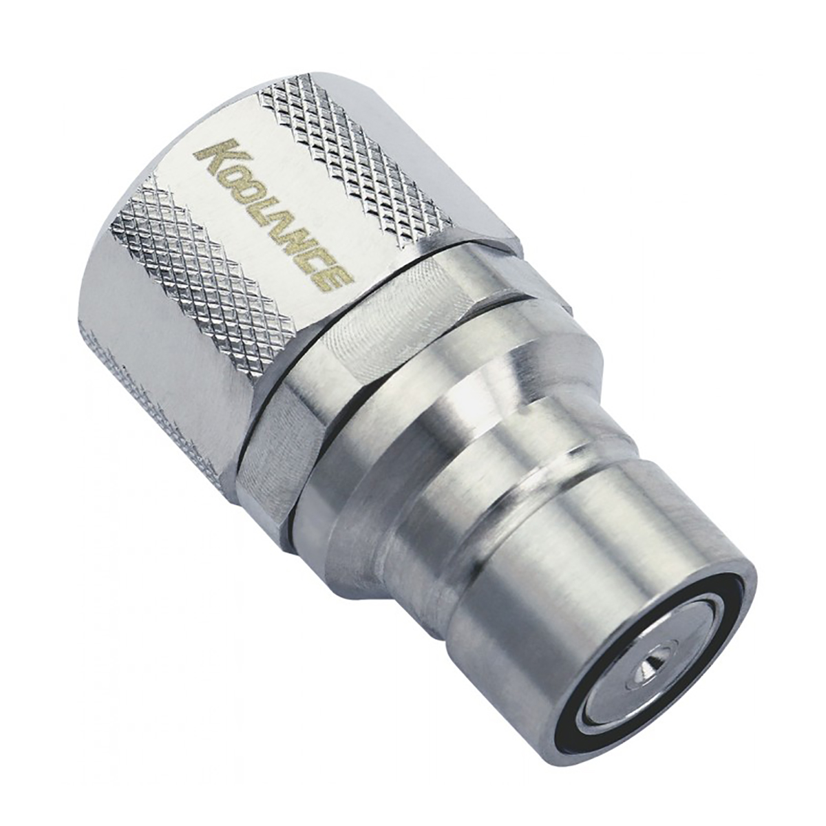 Koolance QD3 Male Quick Disconnect, for 10mm x 13mm (3/8in x 1/2in), Silver - Picture 1 of 1