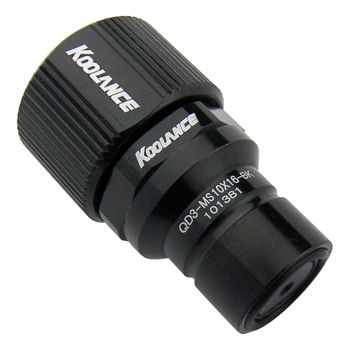 Koolance QD3 macho desconexión rápida, para 10 mm x 16 mm (3/8 pulgadas x 5/8 pulgadas), negro - Imagen 1 de 1