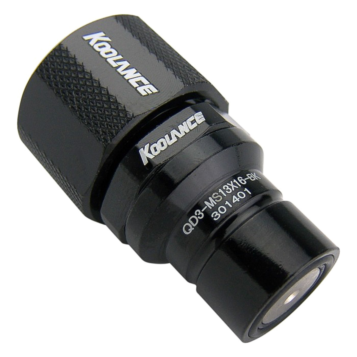 Koolance QD3 Male Quick Disconnect, for 13mm x 16mm (1/2in x 5/8in), Black - Picture 1 of 1