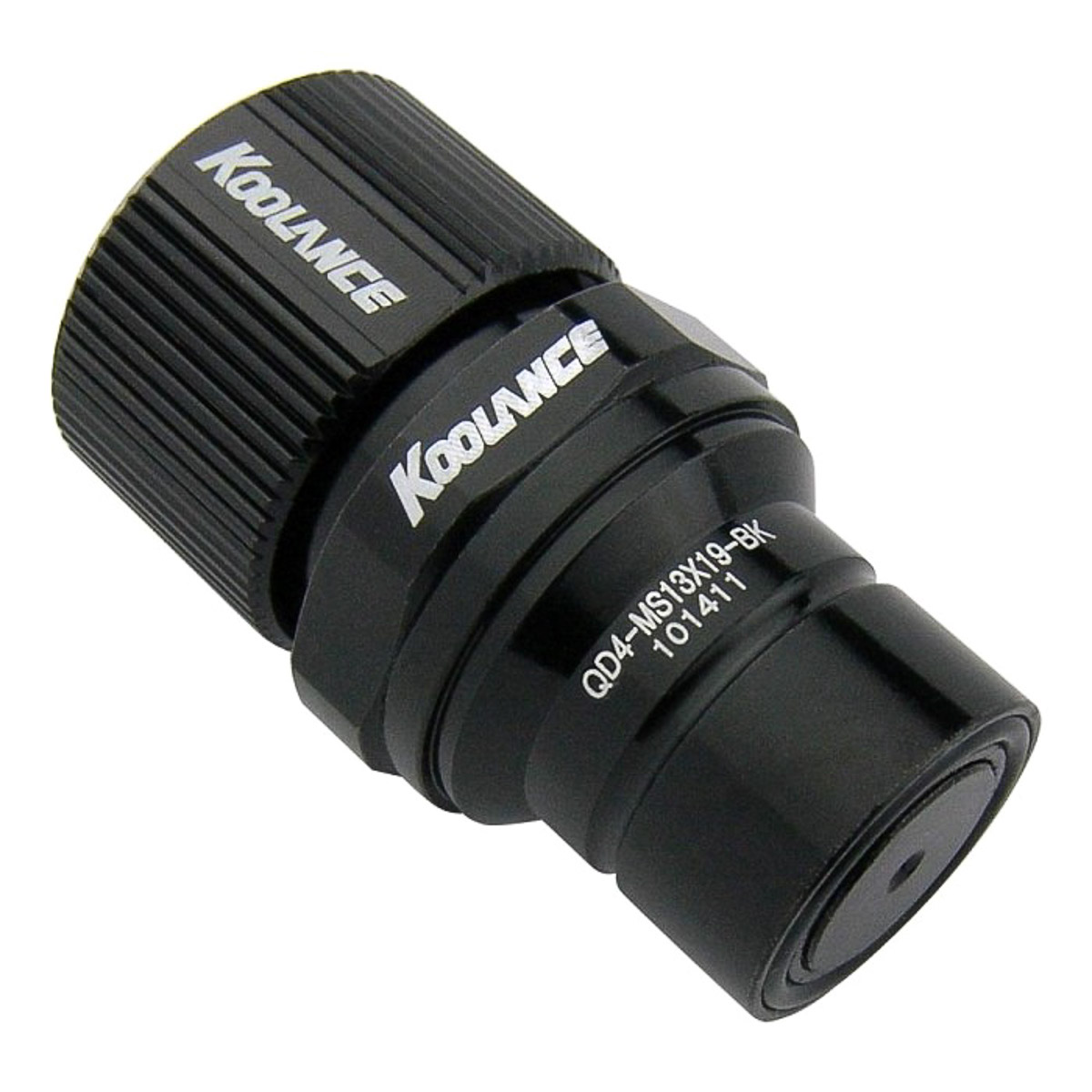 Koolance QD4 Male Quick Disconnect, for 13mm x 19mm (1/2in x 3/4in), Black - Picture 1 of 1