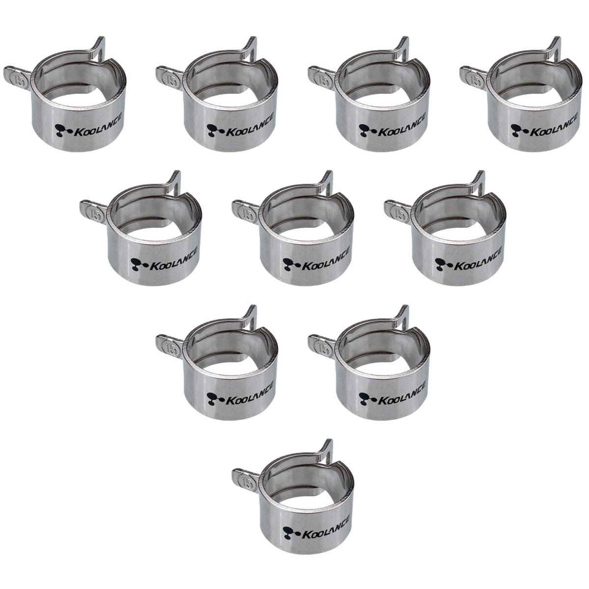 Koolance Schlauchschelle für Außendurchmesser 16 mm (5/8 Zoll), Nickel, 10er-Pack - Bild 1 von 2
