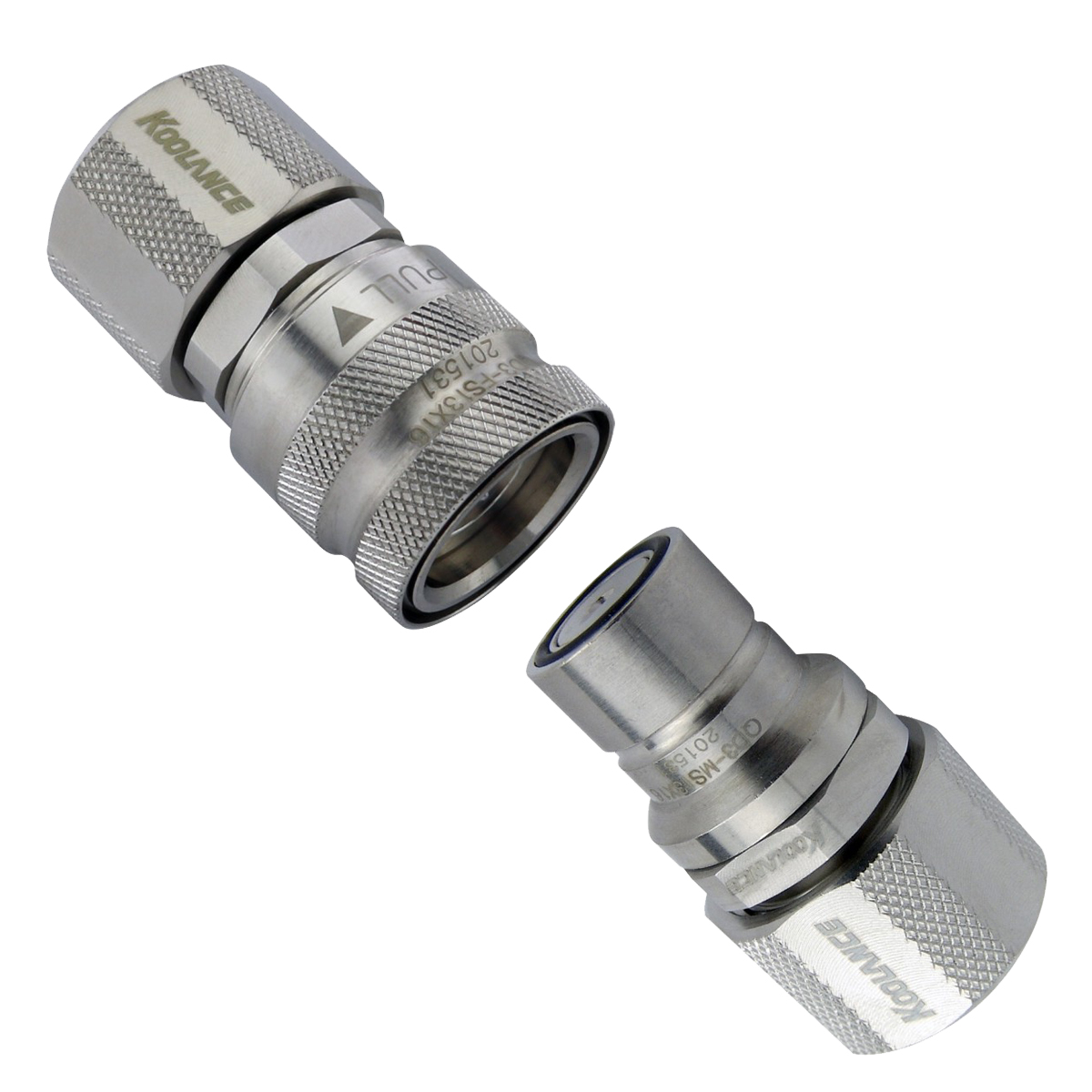 Koolance QD3 Male and Female Quick Disconnect Set, for 13mm x 16mm, Silver - Picture 1 of 3