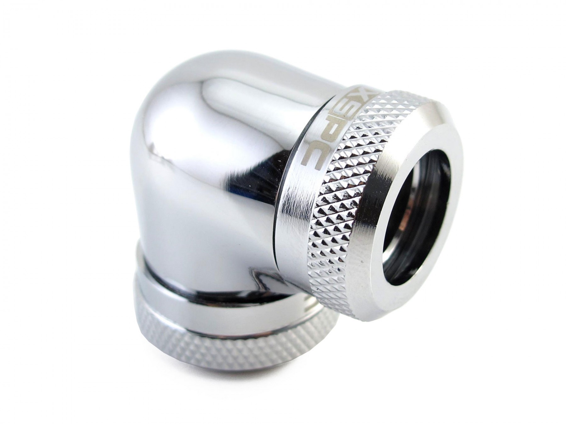 XSPC 10mm ID, 14mm OD Rigid Tubing 90 Degree Elbow Fitting, Chrome - Afbeelding 2 van 7