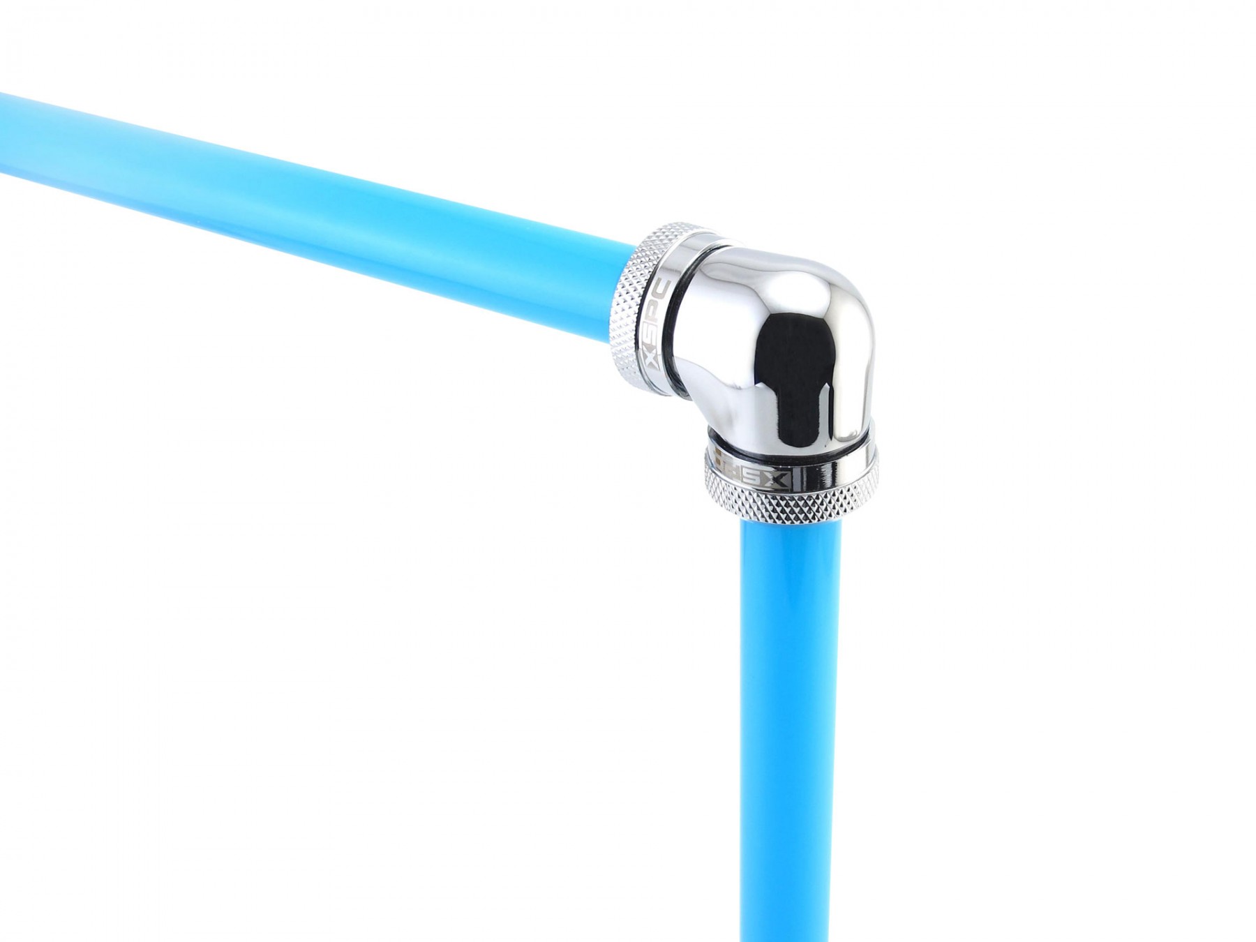 XSPC 10mm ID, 14mm OD Rigid Tubing 90 Degree Elbow Fitting, Chrome - Afbeelding 7 van 7