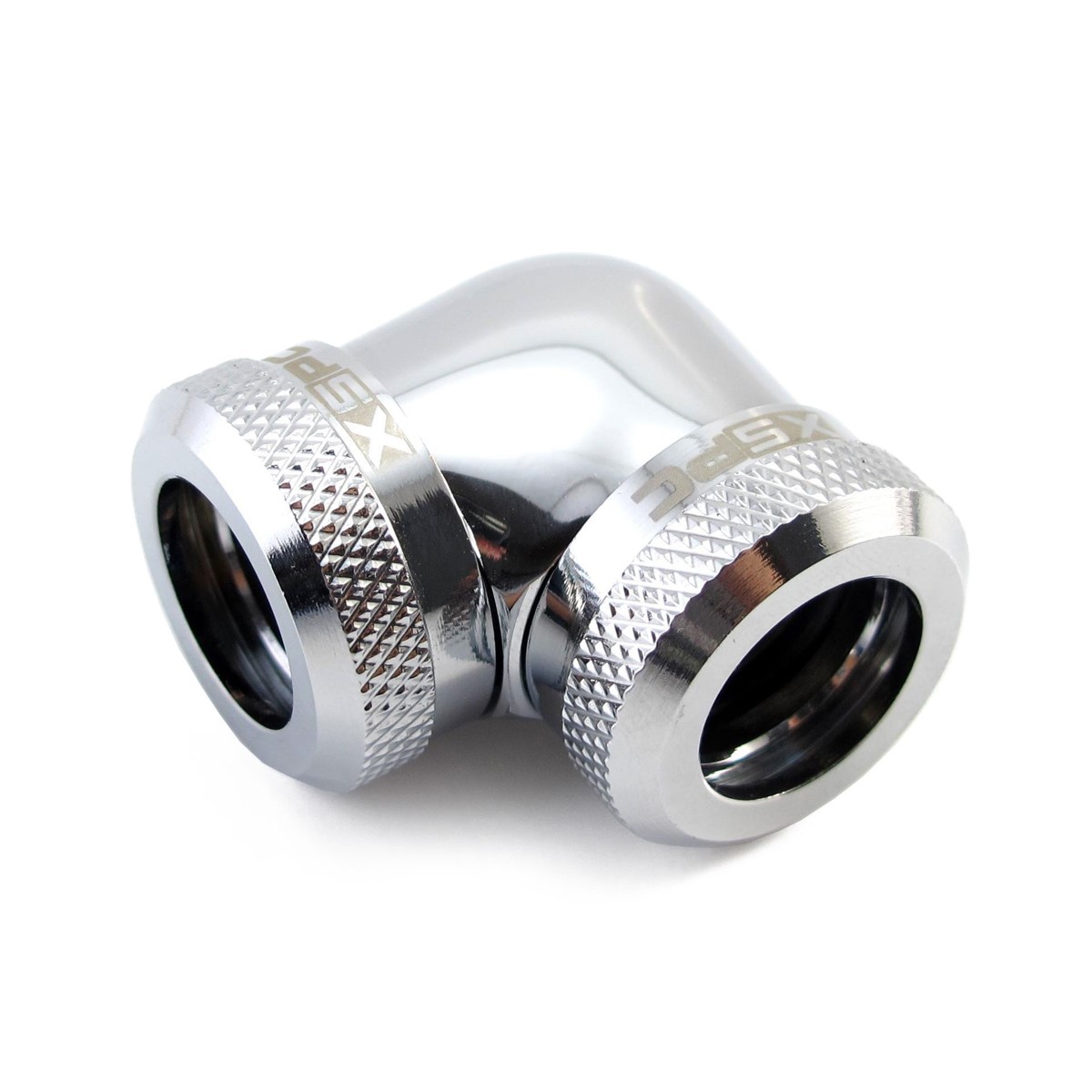 XSPC 10mm ID, 14mm OD Rigid Tubing 90 Degree Elbow Fitting, Chrome - Afbeelding 1 van 7