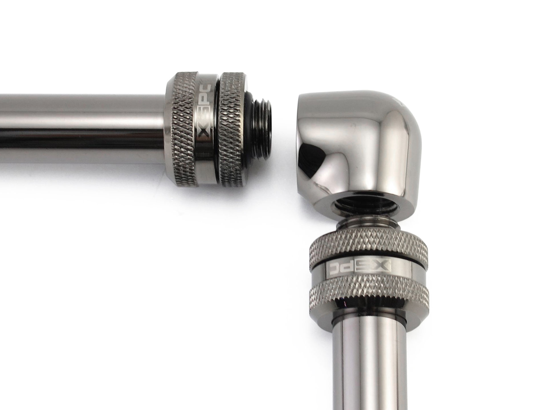 XSPC G1/4" hembra a hembra 90 grados de ajuste de codo, negro mate - Imagen 6 de 7