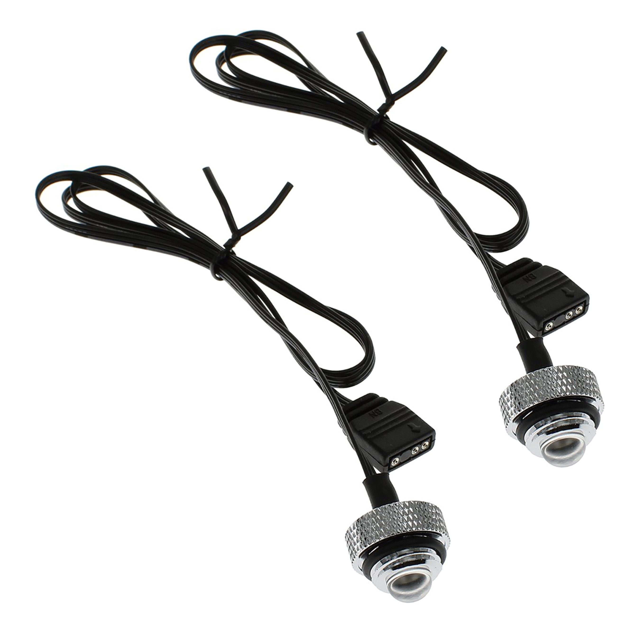 XSPC 5V 3Pin aRGB LED Blank G1/4" Plug, Chrome, 2-pack - Picture 1 of 3