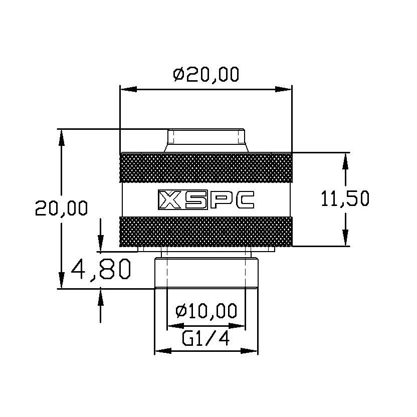 XSPC G1/4" 3/8" ID, 5/8" OD Fitting V2 and 90 Degree Rotary Fitting, Matte Black - Picture 5 of 7