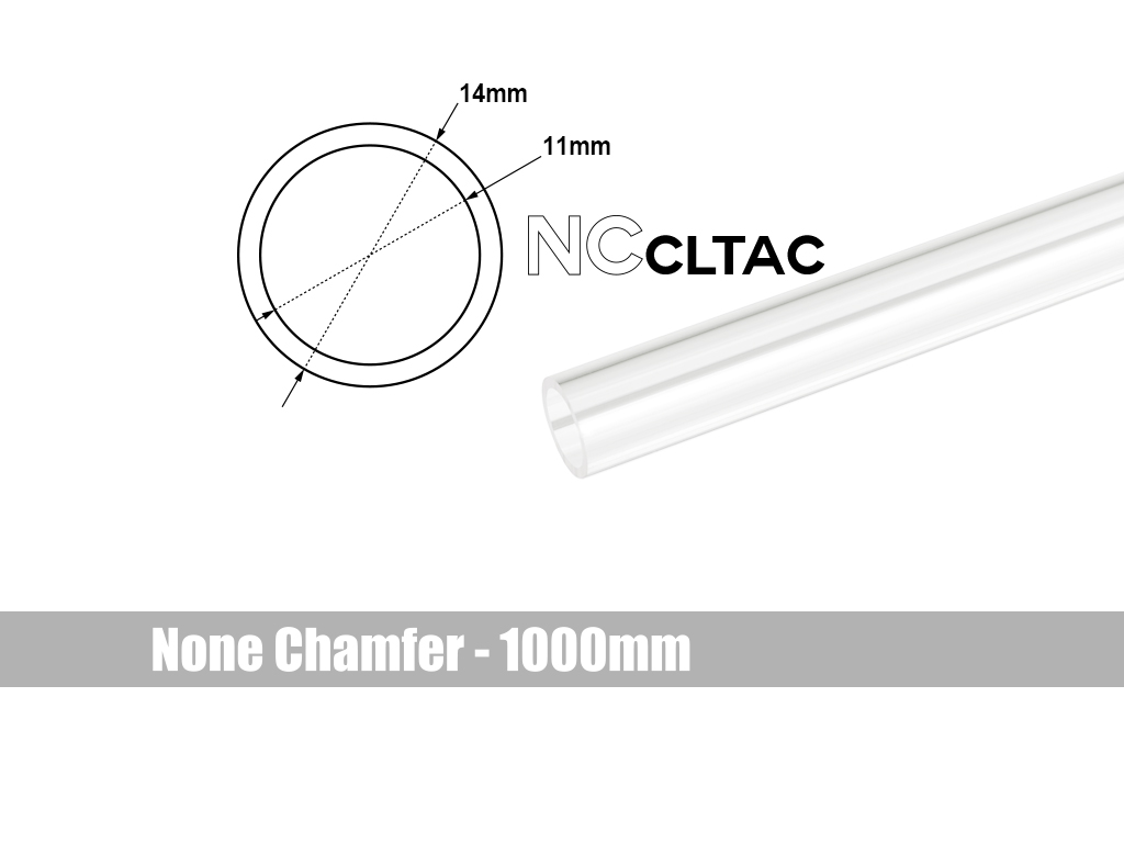Bitspower None Chamfer Crystal Link Tube, 14mm OD, 1000mm, Clear - Picture 2 of 2