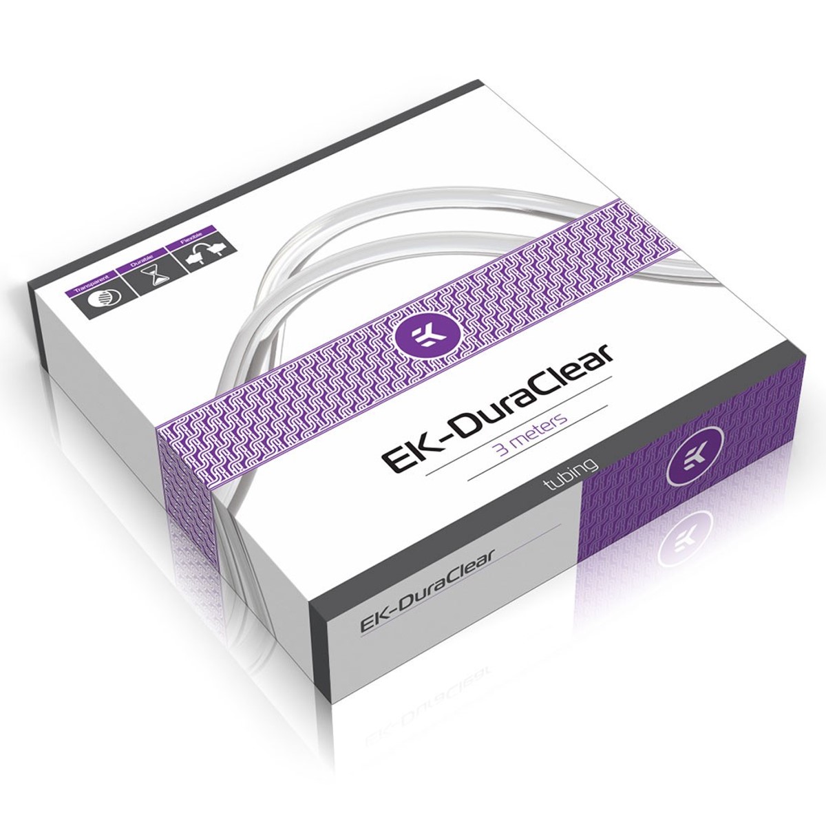 EKWB EK-DuraClear Soft Tubing, 10/13mm (3/8" ID, 1/2" OD), 3 Meter, Clear - Picture 1 of 1