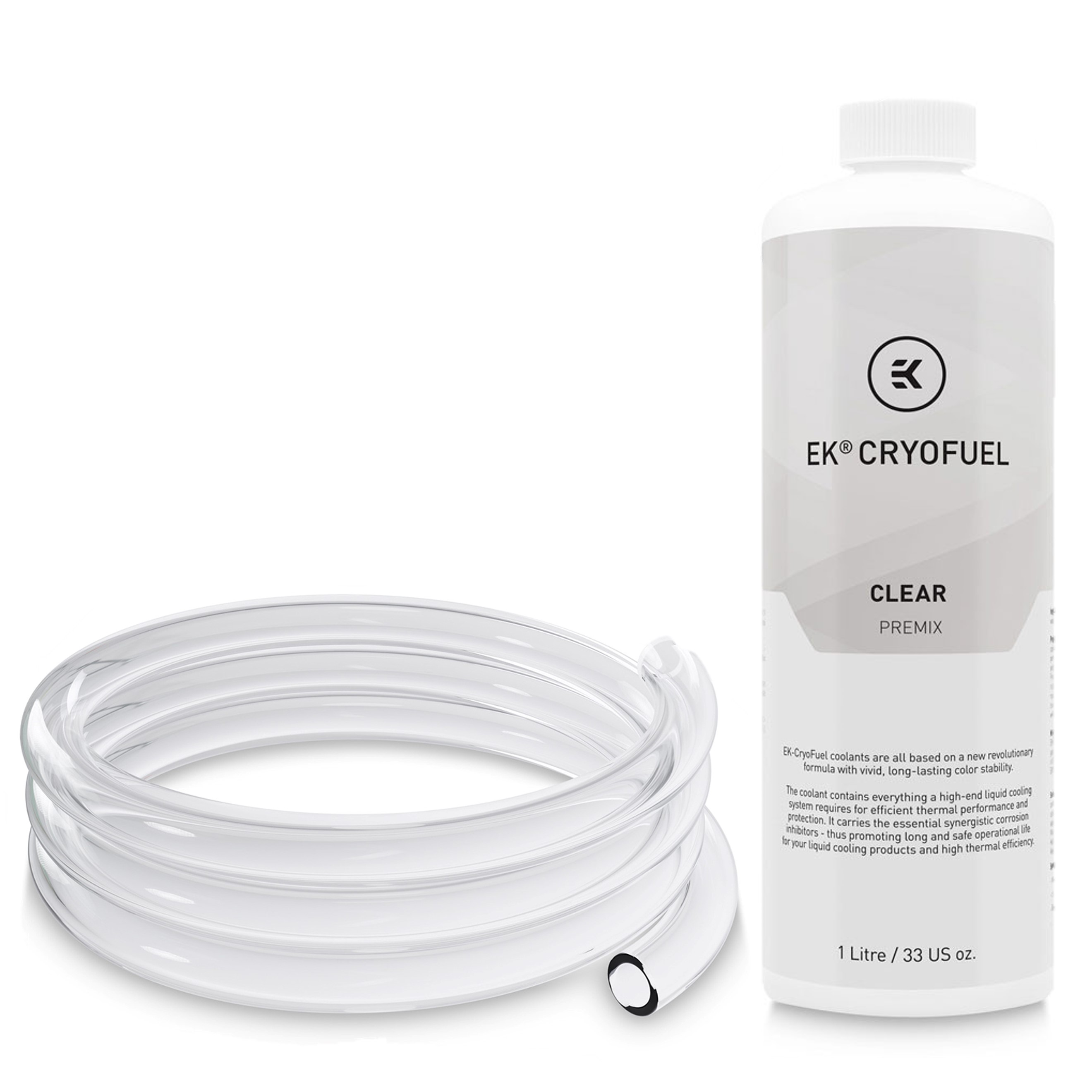 EKWB EK-Loop 12/16mm Clear Soft Tube (3m) and Clear Premix Coolant - Picture 1 of 7