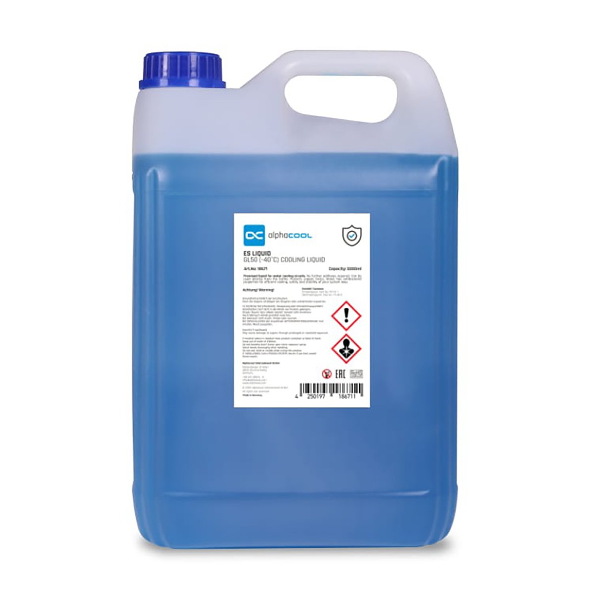 Alphacool ES Liquide GL50 (-40 degrés C), 5000 ml, Bleu - Photo 1/1
