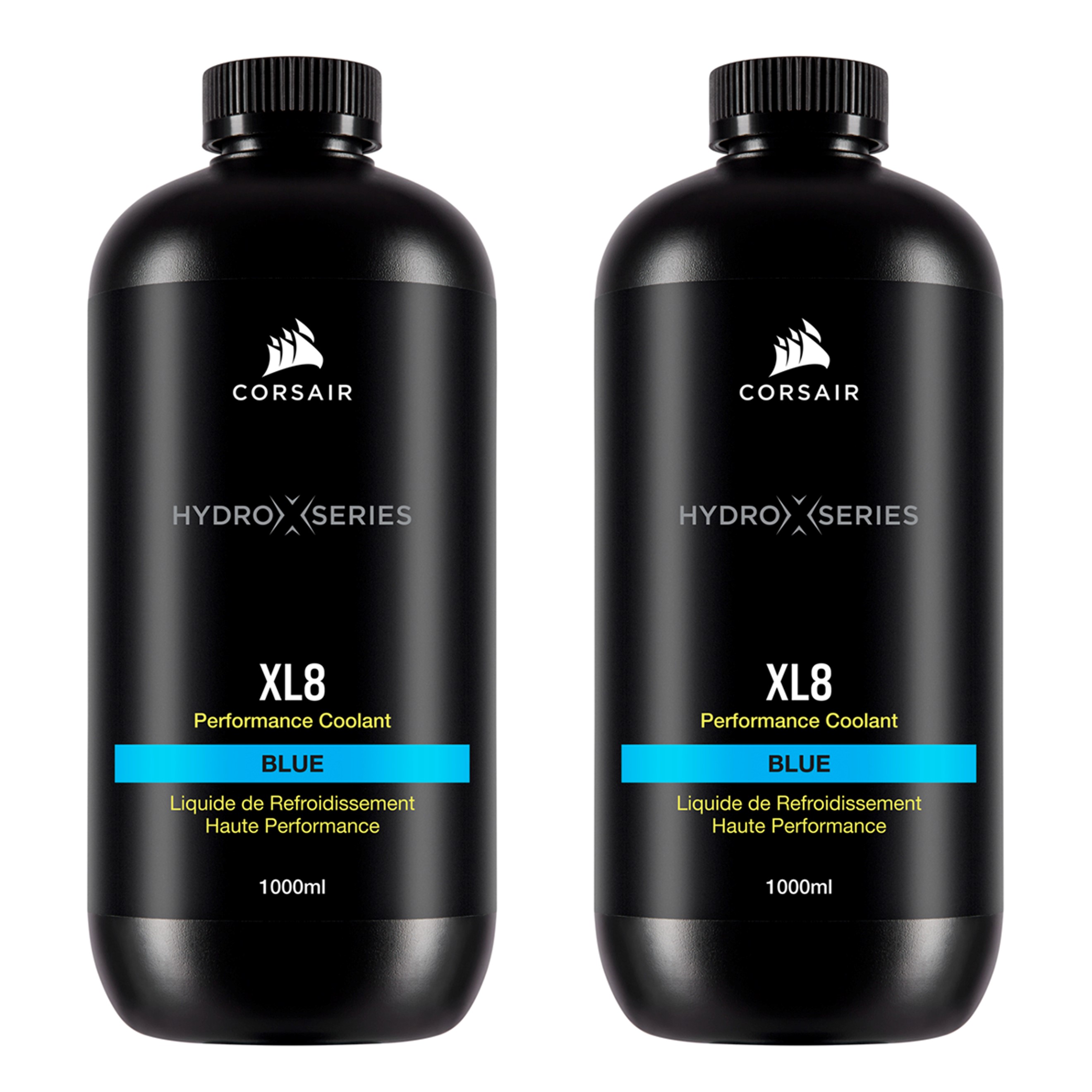 Corsair Hydro X Series XL8 Performance PC Coolant, 1 Liter, Blue, 2-pack - Picture 1 of 3