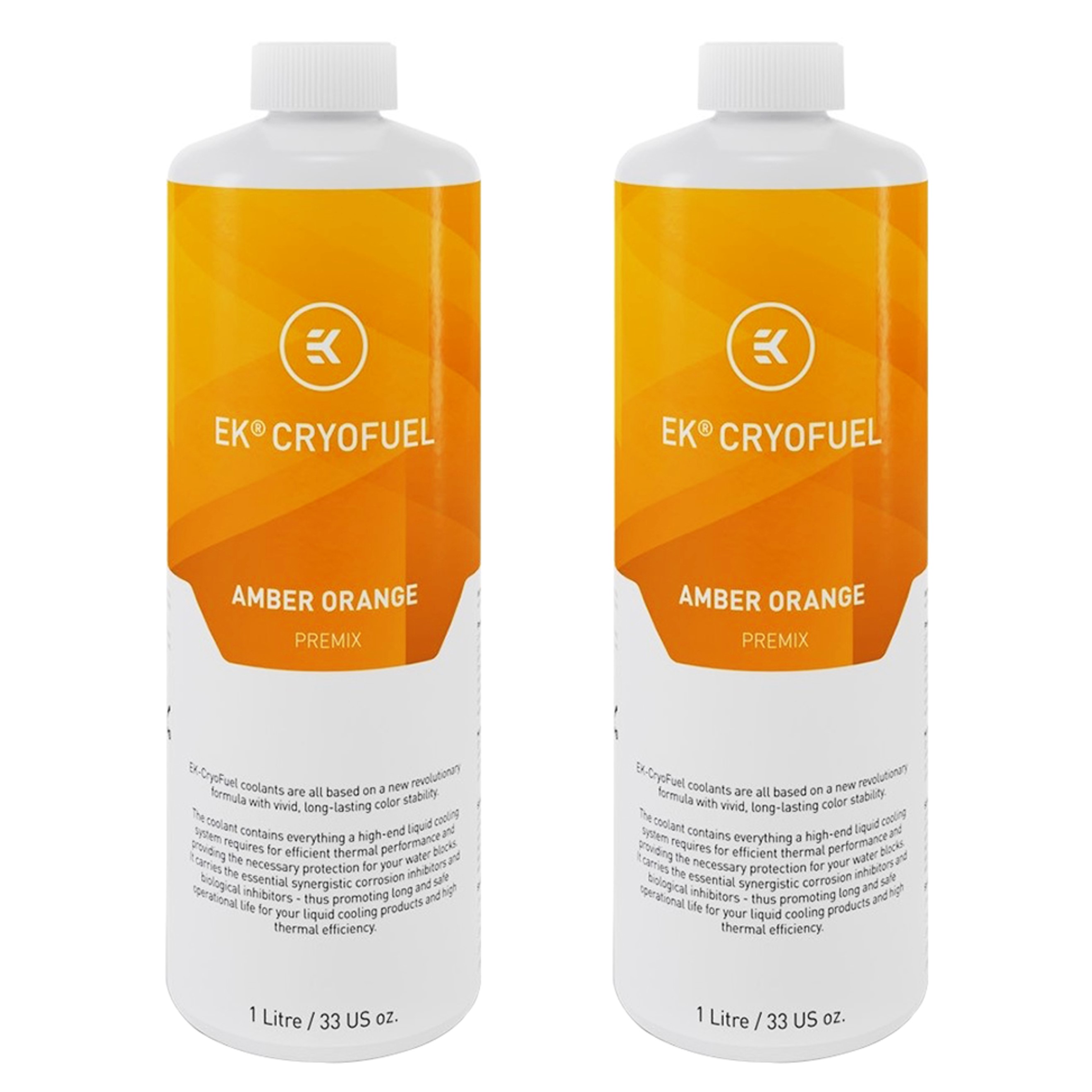 EKWB EK-CryoFuel Premix PC Kühlmittel, 1000 ml, Amber Orange, 2er Pack - Bild 1 von 5