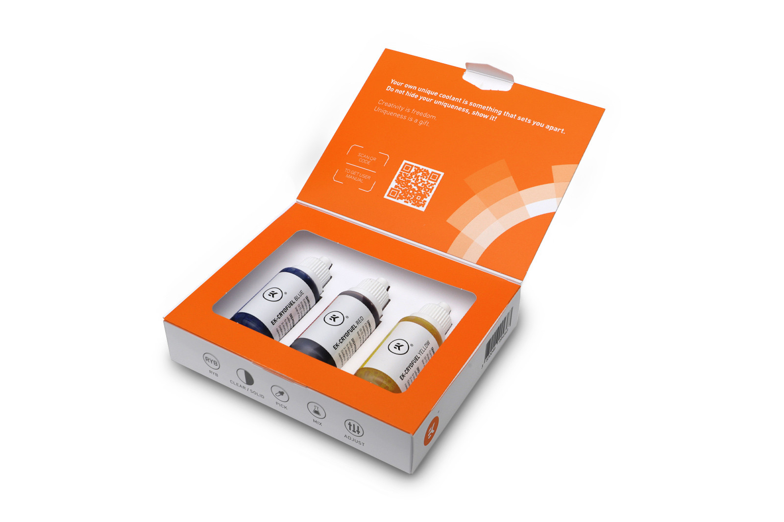 EKWB EK-CryoFuel Clear Premix 1000ml PC Coolant, Dye Pack, and Filling Bottle - Afbeelding 3 van 5