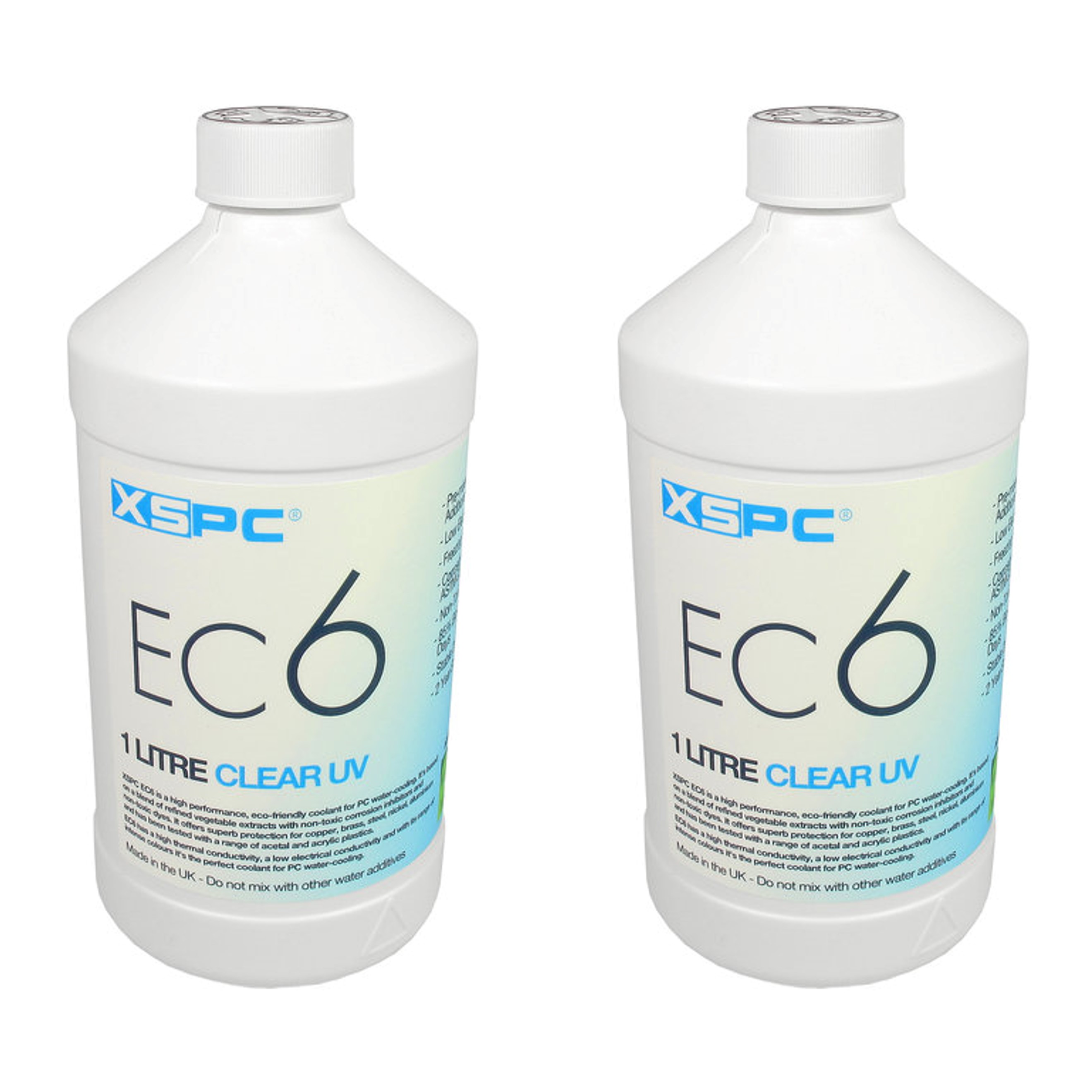 XSPC EC6 High Performance Premix PC Coolant, Translucent, 1000 mL, Clear UV, 2pk - Picture 1 of 7