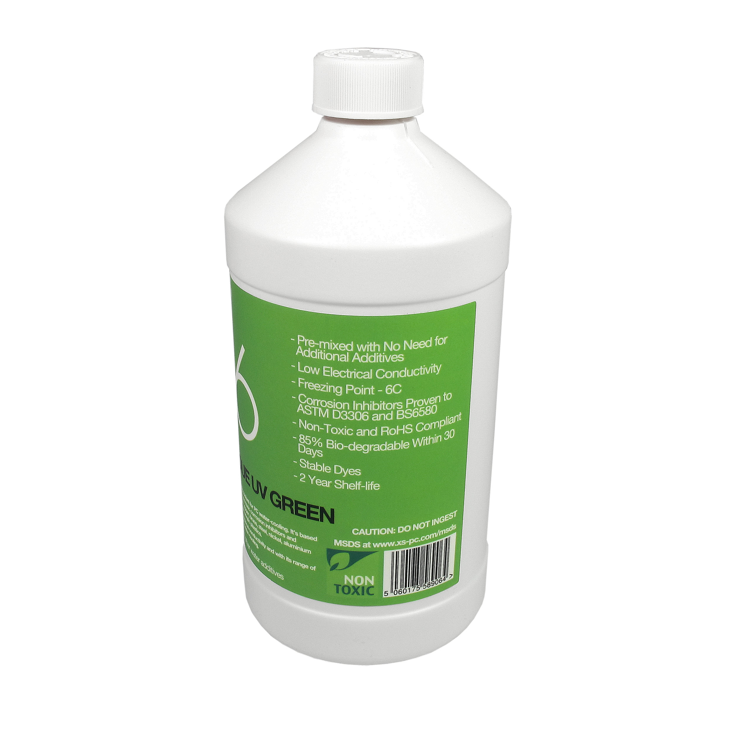 XSPC EC6 High Performance Premix PC Coolant, Opaque, 1000 mL, UV Green, 2-pack - Picture 2 of 6