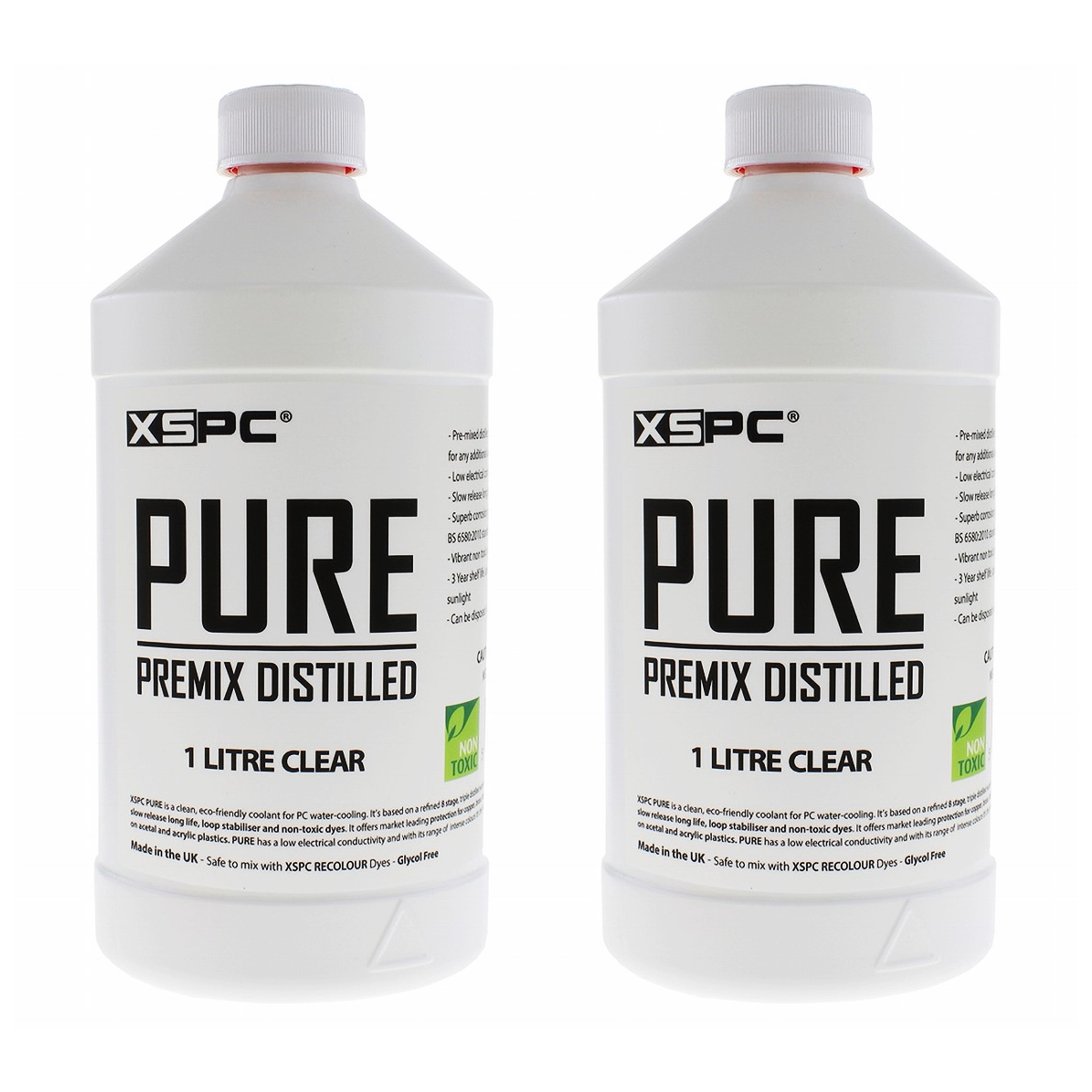 Refrigerante para PC destilado XSPC Pure Premix, 1 litro, transparente, paquete de 2 - Imagen 1 de 4