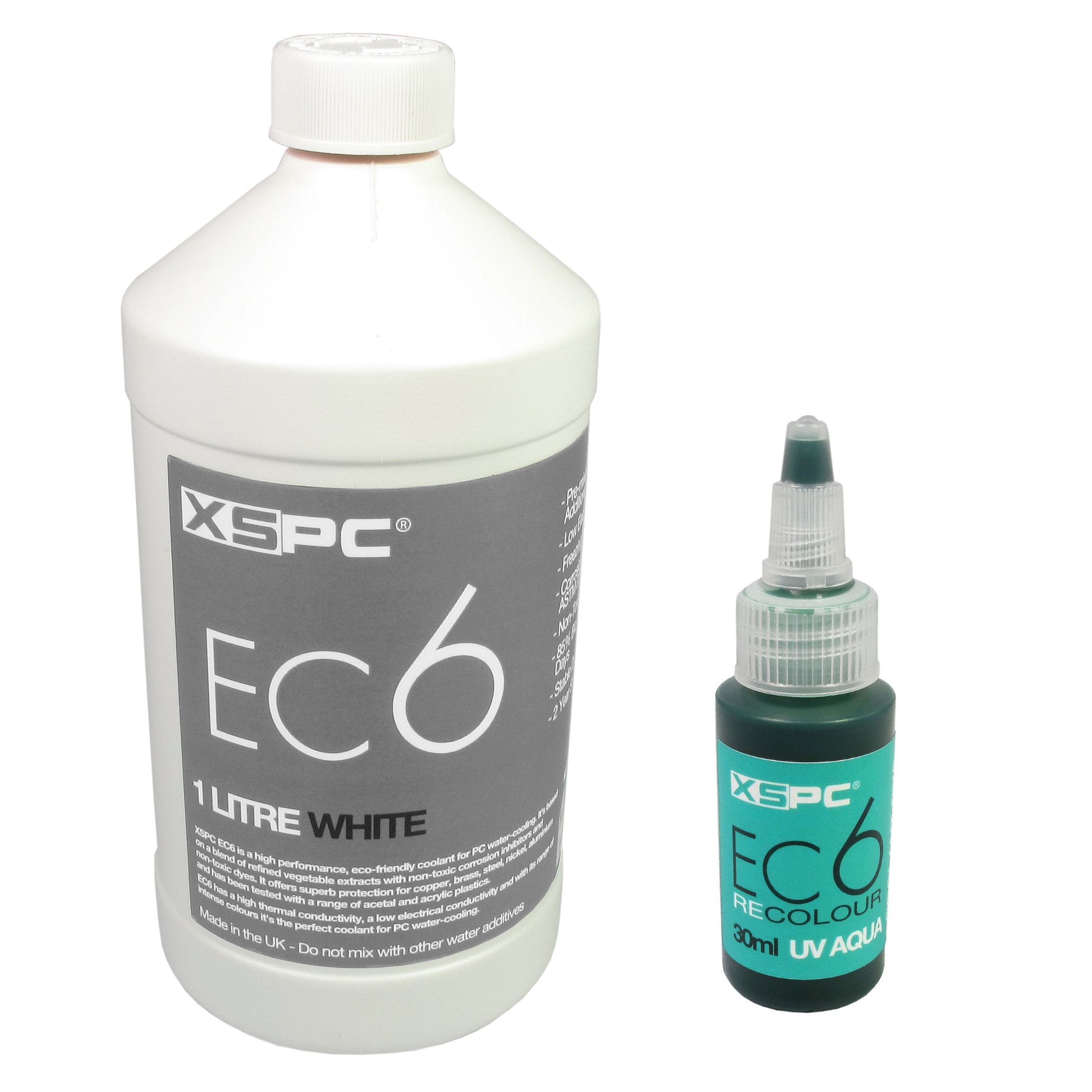 XSPC EC6 White Opaque Premix PC Coolant and ReColour Dye, UV Aqua - Picture 1 of 5