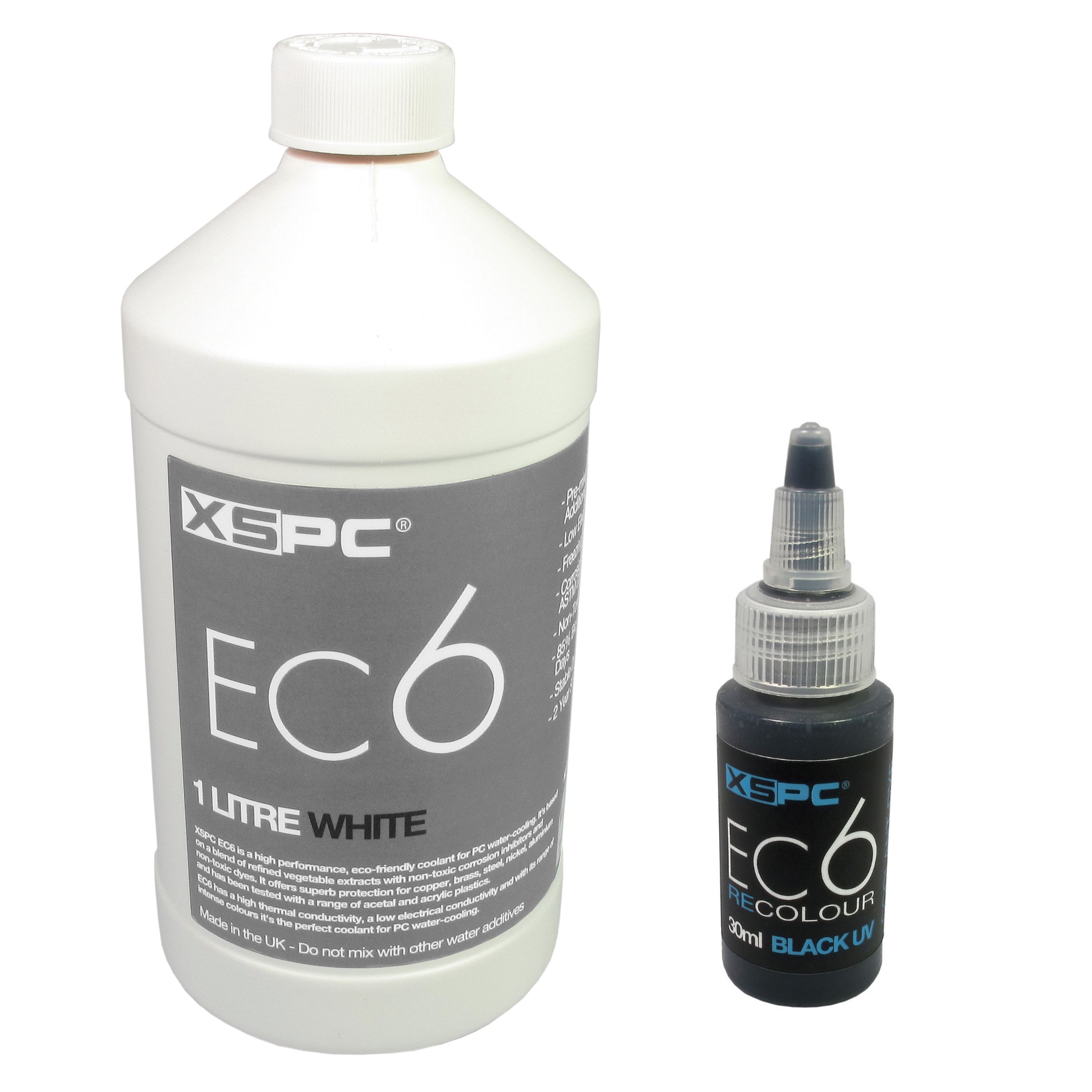 XSPC EC6 White Opaque Premix PC Coolant and ReColour Dye, UV Black - Picture 1 of 5