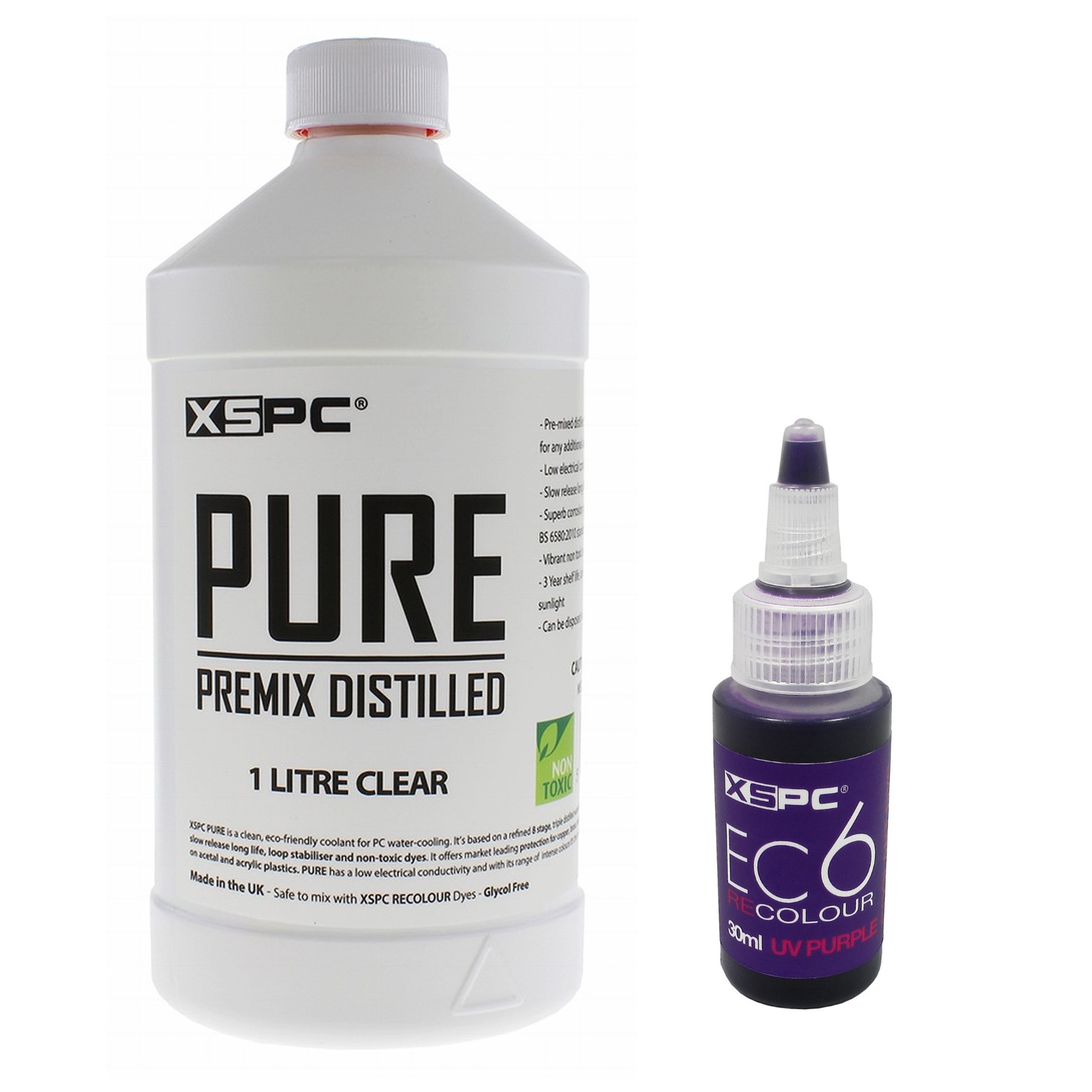 XSPC PURE Clear Premix Distilled PC Coolant and ReColour Dye, UV Purple - Picture 1 of 4