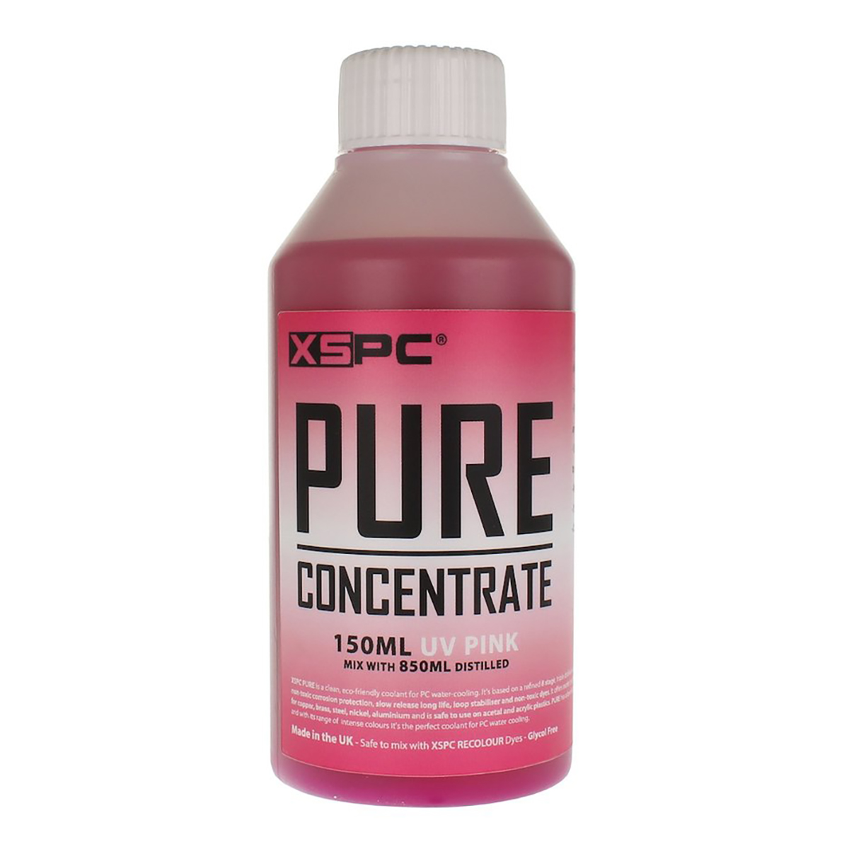 XSPC PURE Distilled Concentrate Coolant, 150ml, UV Pink - Picture 1 of 5