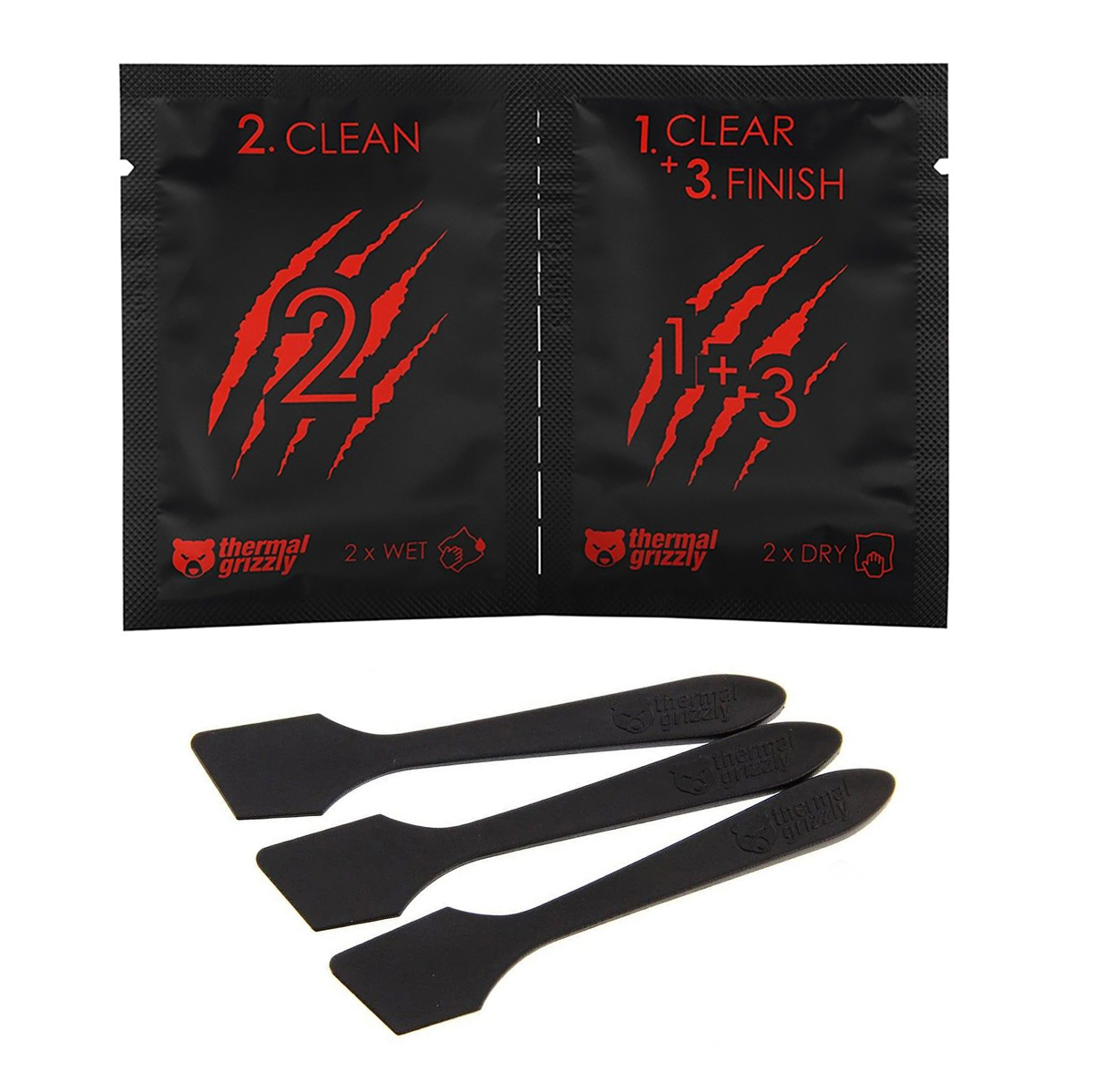 Thermal Grizzly Thermal Paste Spatula (3-pack) and Cleaning Wipes Bundle - Afbeelding 1 van 7