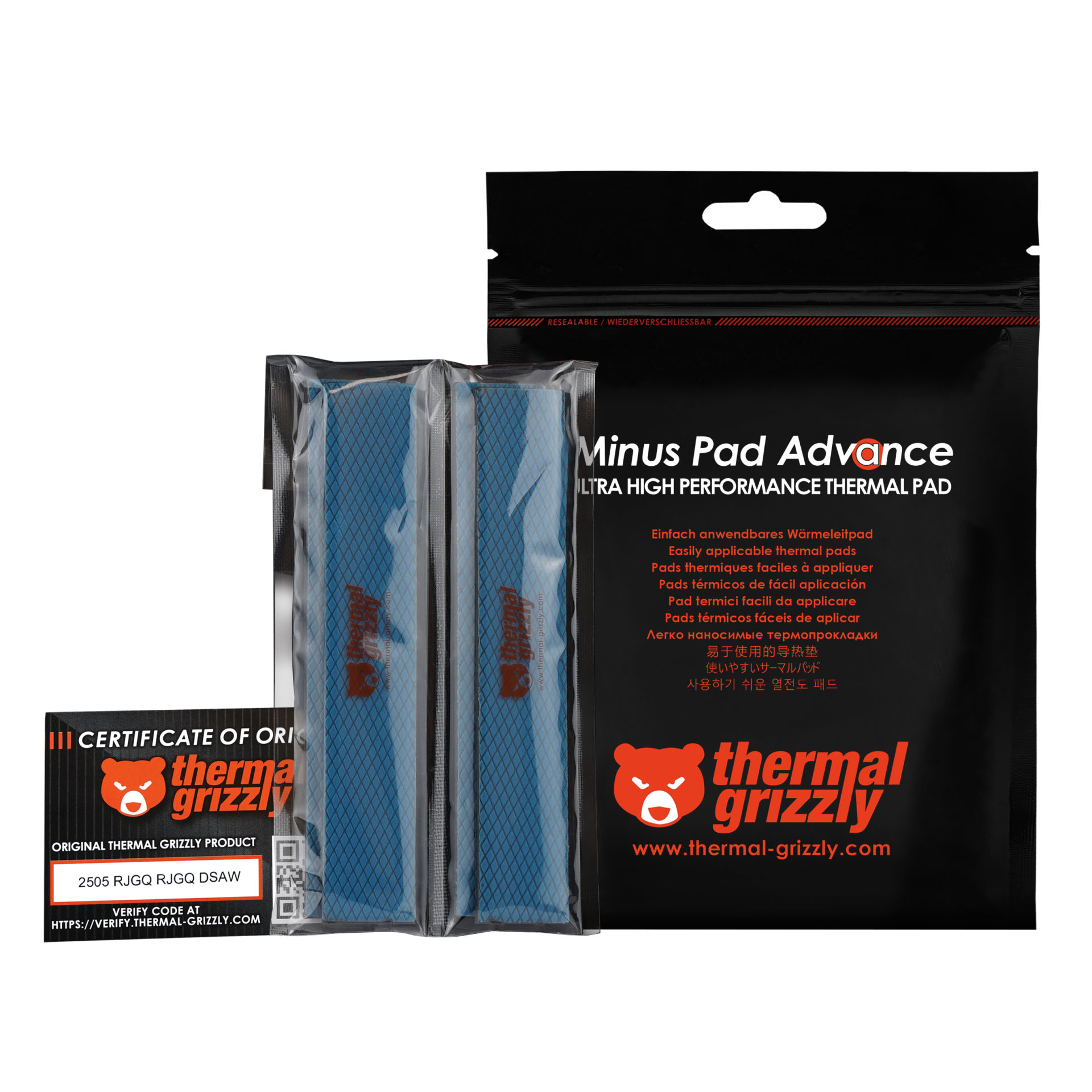 Thermal Grizzly TG Minus Pad Advance Thermal Pad, 120 x 20 x 3mm, 4-pack - Picture 7 of 7