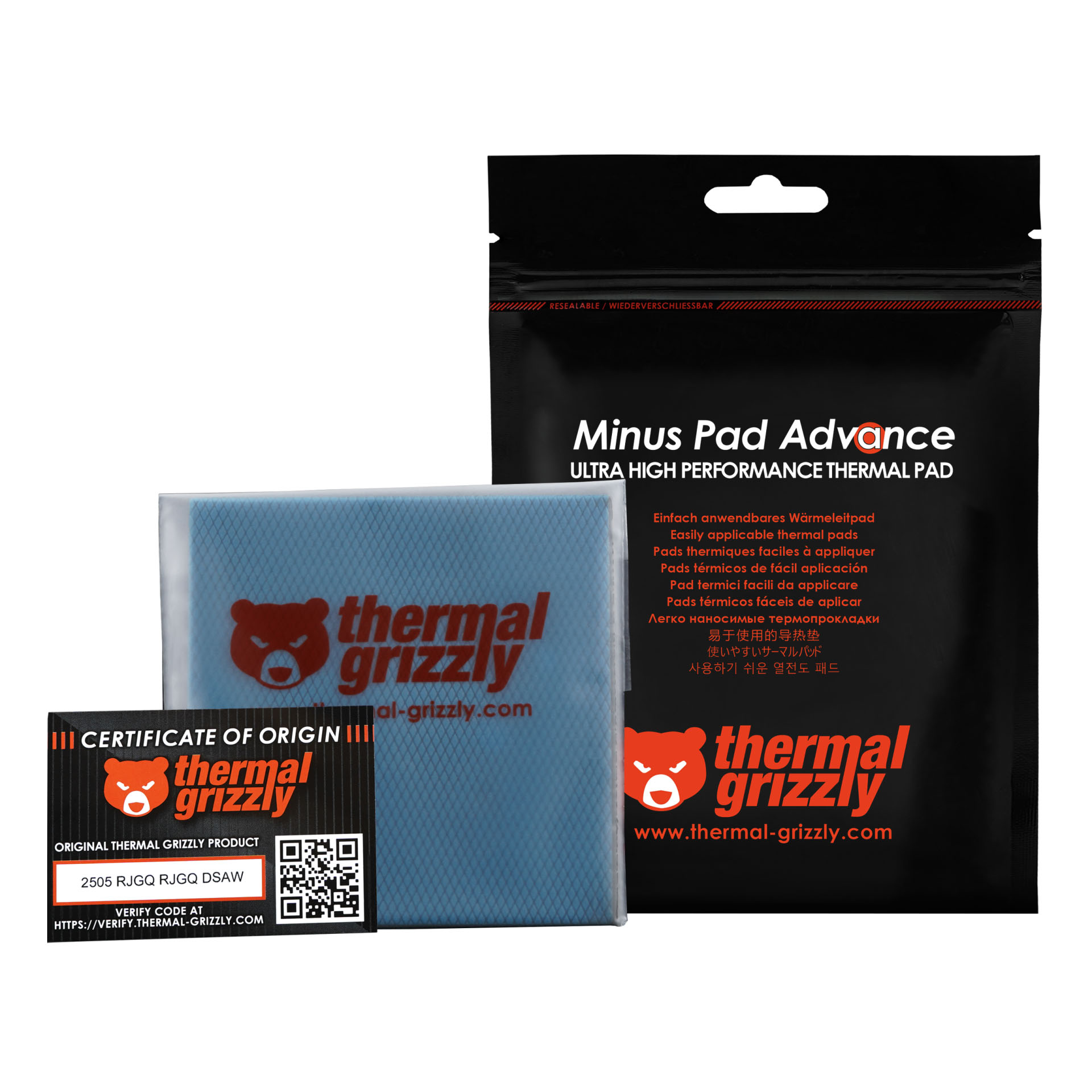 Thermal Grizzly TG Minus Pad Advance Thermal Pad, 100 x 100 x 1mm, 2-pack - Picture 7 of 7