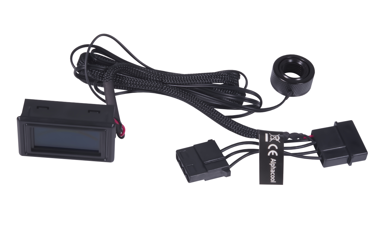 Czujnik temperatury Alphacool Core G1/4" z wyświetlaczem C/F, F/F, czarny - Zdjęcie 3 z 3