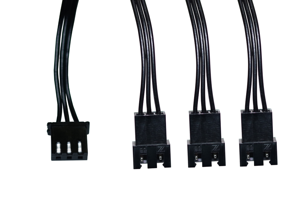 Cable Y LED RGB Digital Alphacool 3 veces con conector macho JST, 30 cm, negro - Imagen 3 de 4