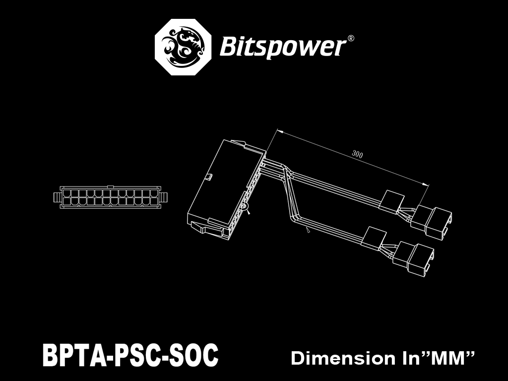 Enchufe puente Bitspower ATX de 24 pines con control PWM - Imagen 2 de 2
