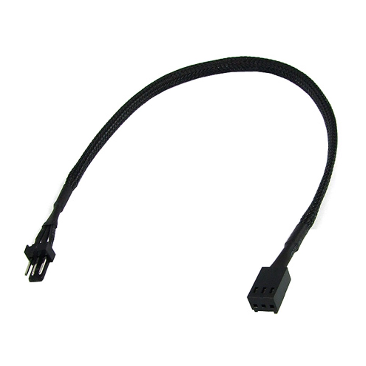 Phobya Extension Cable, 3-Pin, 30cm, Sleeved, Black - Picture 1 of 1
