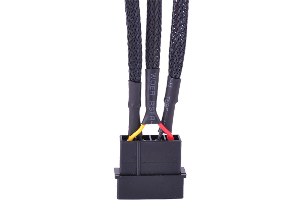 Phobya Adaptor Cable, 4-Pin Molex to 3-Pin 5V/7V/12V, 10cm, Sleeved, Black - Picture 2 of 3