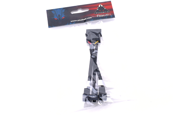 Phobya Adaptor Cable, 4-Pin Molex to 3-Pin 5V/7V/12V, 10cm, Sleeved, Black - Picture 3 of 3