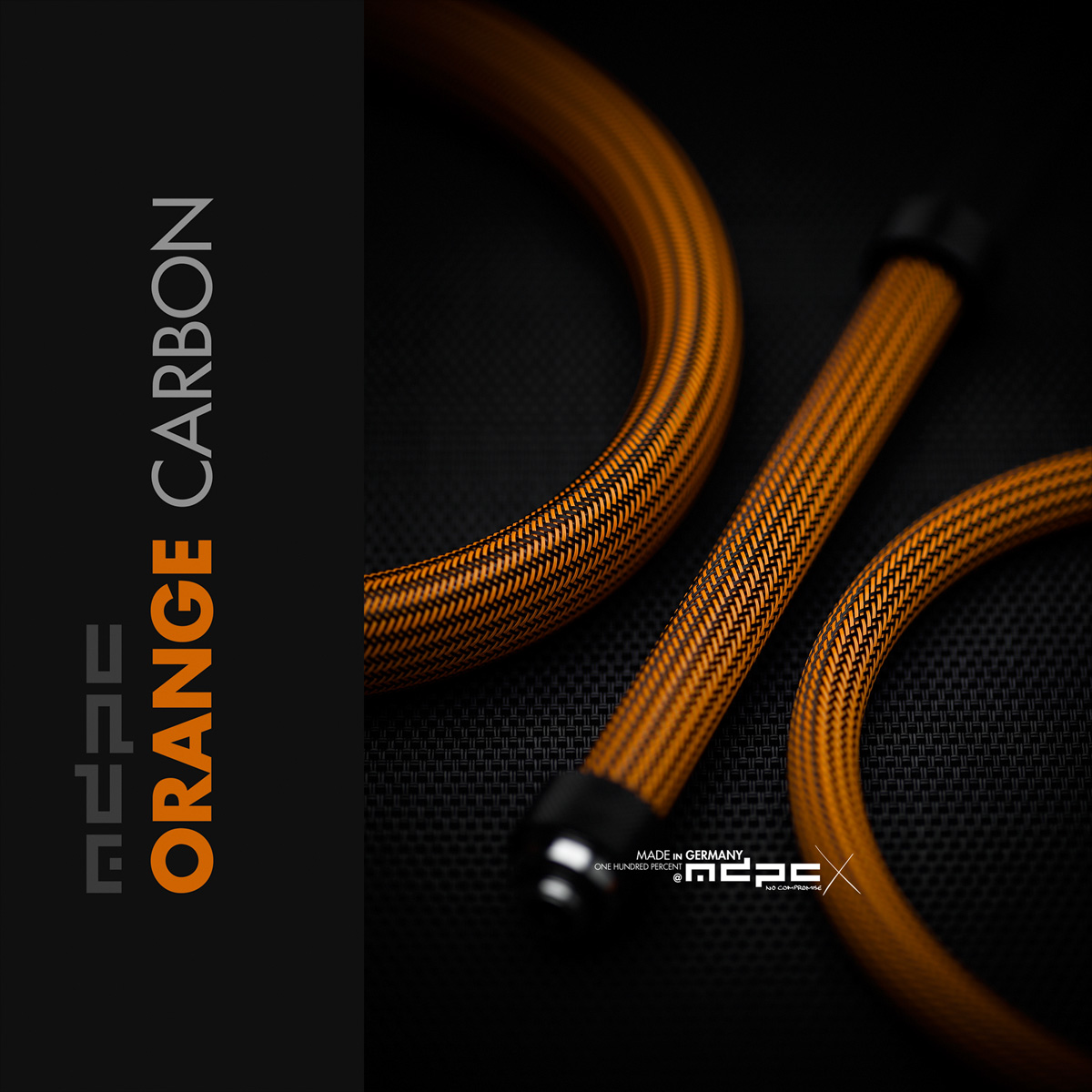 MDPC-X Big Cable Sleeving, Orange-Carbon, 10-foot - Picture 1 of 1