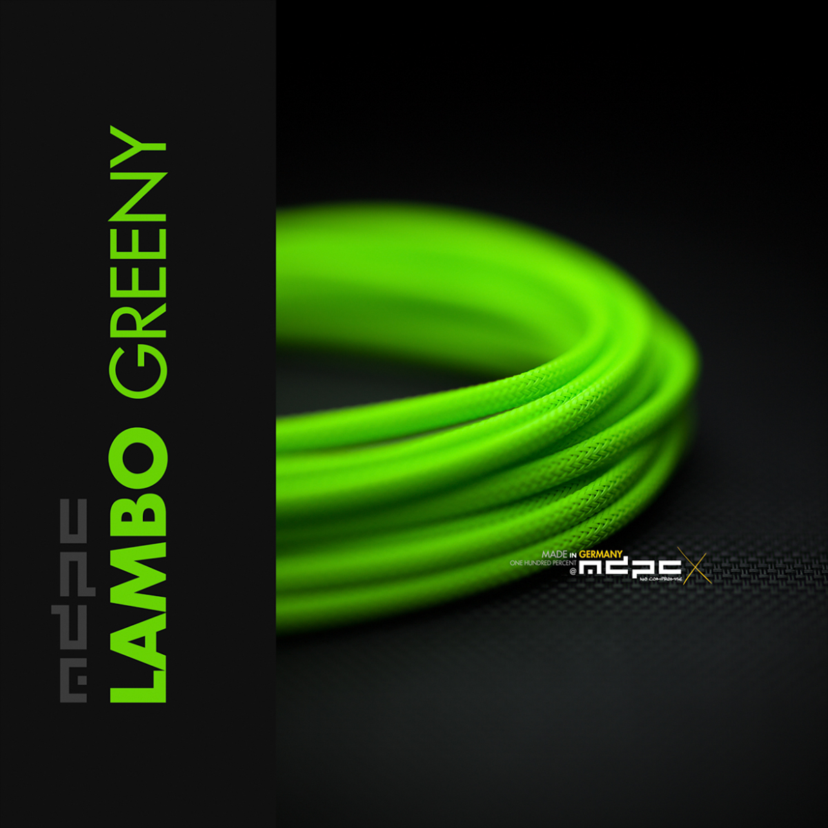 Funda de cable pequeña clásica MDPC-X, verde lambo, 25 pies - Imagen 1 de 1