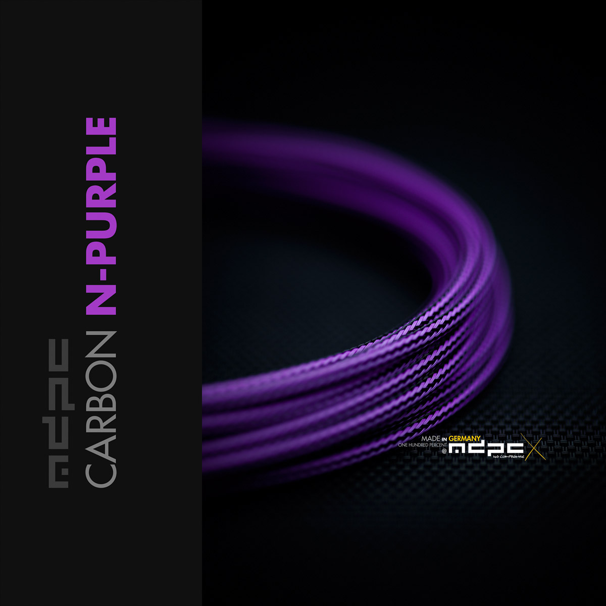 Funda de cable pequeña clásica MDPC-X, carbono-n-púrpura, 25 pies - Imagen 1 de 1