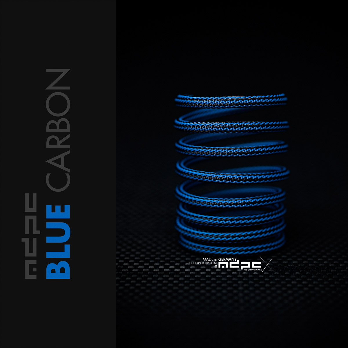 MDPC-X Micro Cable Sleeving, Blue-Carbon, 25-foot - Picture 1 of 1